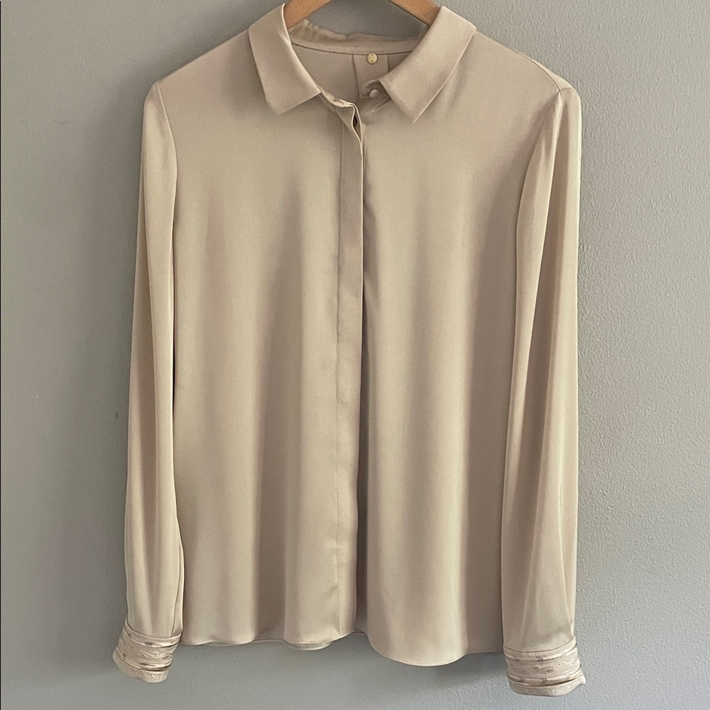 Kobi Halperin Women’s Antique Devin Shimmer Embroidered Silk Blouse‎ Size M